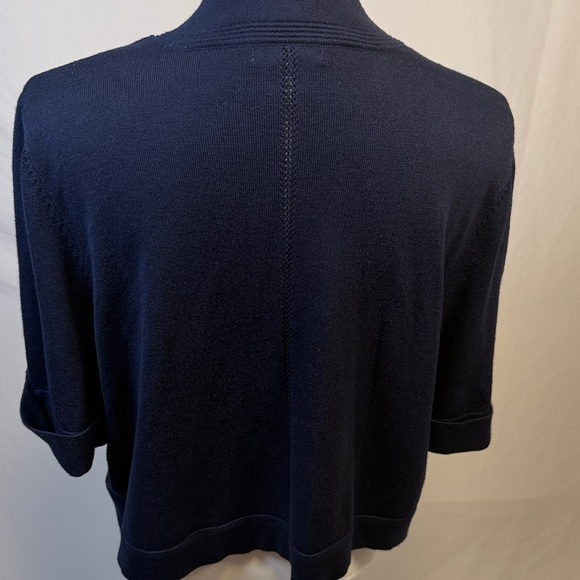 Women's Navy Open-Front Cardigan Size Large - Picture 4 of 10